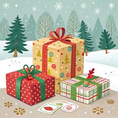 christmas tree with gifts