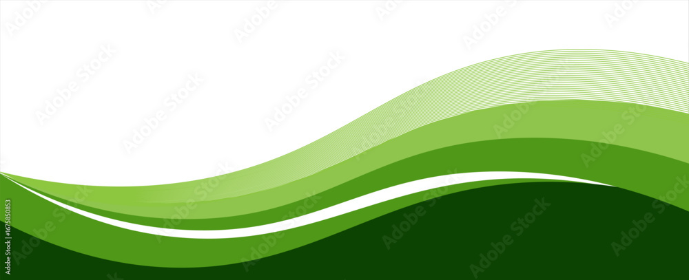 Aufkleber abstract green wave background, vector green line background curve element with white space for text