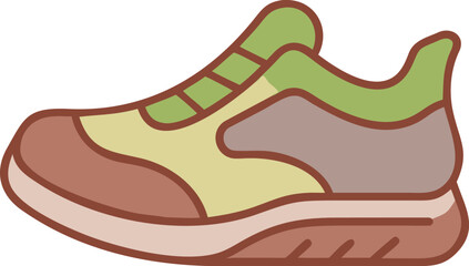 Vector art of colorful running shoe with a modern design, isolated on a