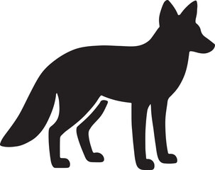 Silhouette vector of a fox in EPS format, ideal for wildlife, nature, and design projects.