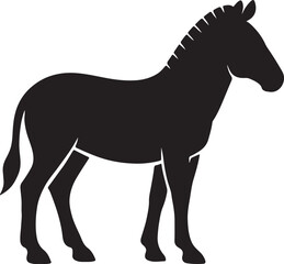 Silhouette vector of a zebra in EPS format, ideal for wildlife, safari, and design projects.