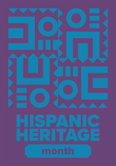 National Hispanic Heritage Month in September and October. Hispanic and Latino Americans culture. Celebrate annual in United States. Poster, card, banner and background. Vector illustration
