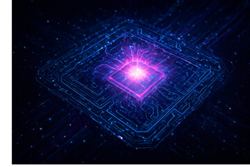 Futuristic Quantum Computer Core.