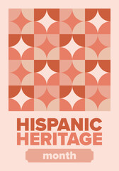 Naklejka premium National Hispanic Heritage Month in September and October. Hispanic and Latino Americans culture. Celebrate annual in United States. Poster, card, banner and background. Vector illustration