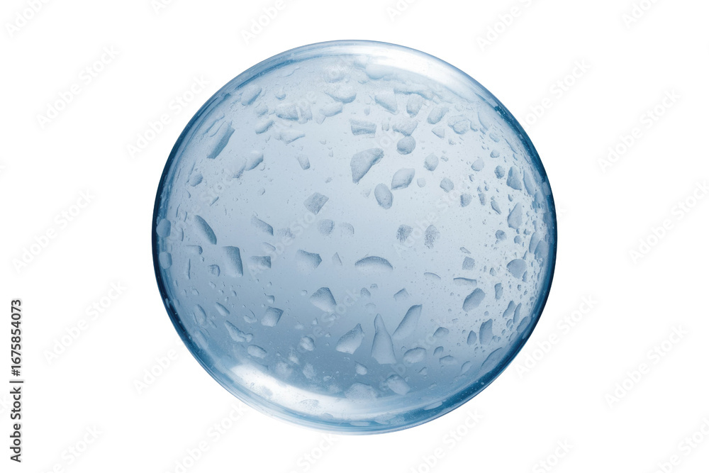 Poster a transparent sphere covered in water droplets, isolated on a transparent background. background rem