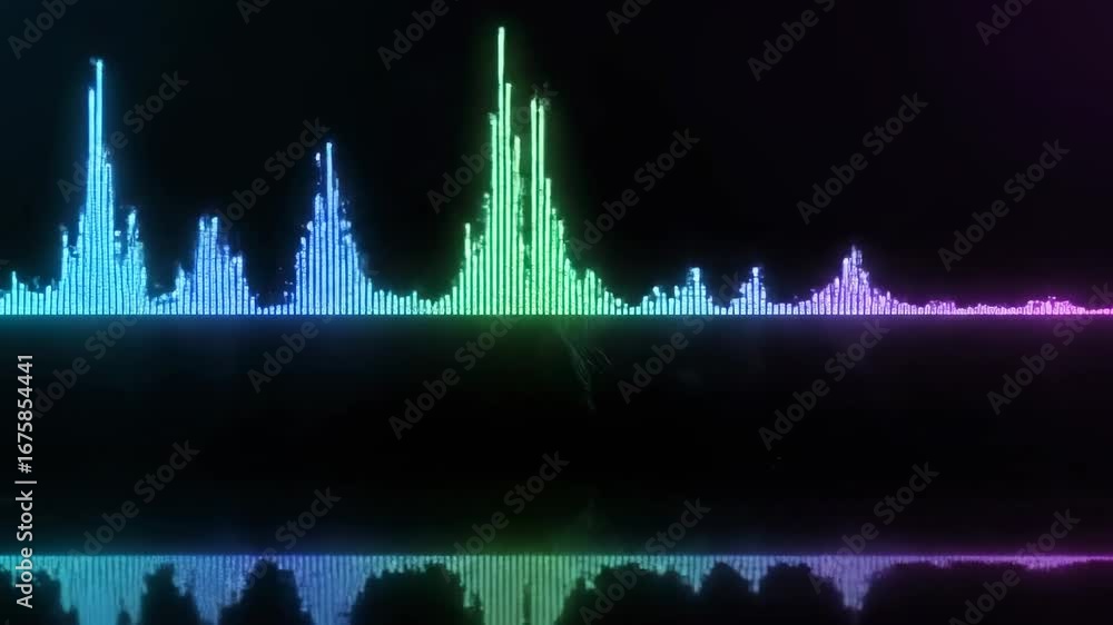 Poster abstract colorful soundwave visualization - an abstract visualization of a soundwave displayed as co