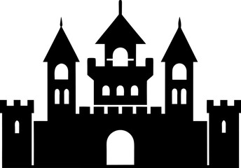 A Medieval Castle with Towers and a Gate Clean Vector