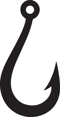 fishing hook logo silhouette vector, fishing hook logo icon silhouette