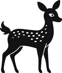 A Spotted Deer Chital Simple Graphic Symbol Clean