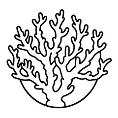 Coral Reef Line Art Vector Icon