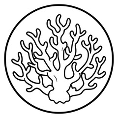 Coral Reef Line Art Vector Icon