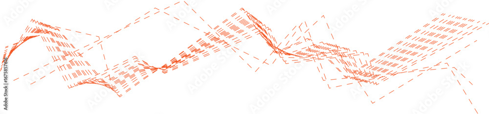 Poster vector art of abstract wavy lines with orange and white color