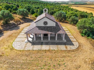 Country church of San Michele in Ussana-Donori. Sardinia, Italy