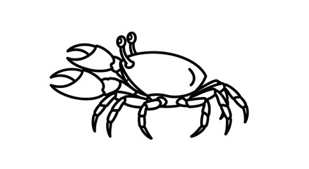 Simple Line Drawing of a Crab.
