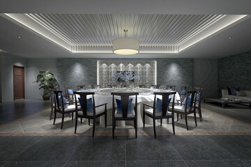 3d render cafe restaurant interior