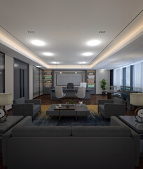3d render office interior