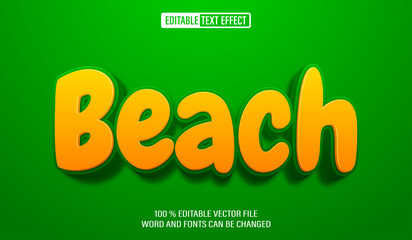 Beach 3D Text Effect – Editable Vector for Summer Design