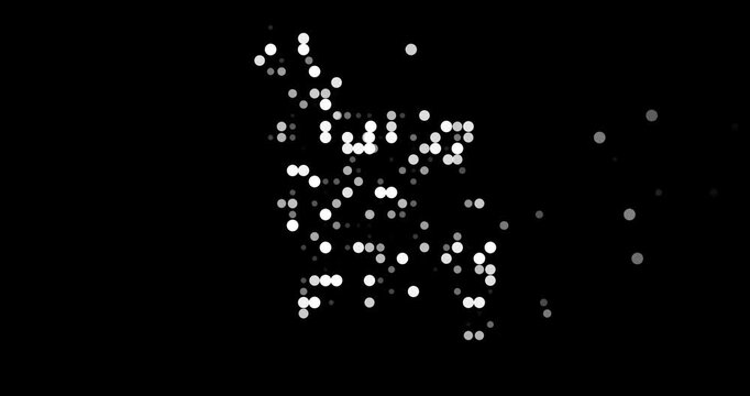 Bangladesh map silhouette with flying circles animation