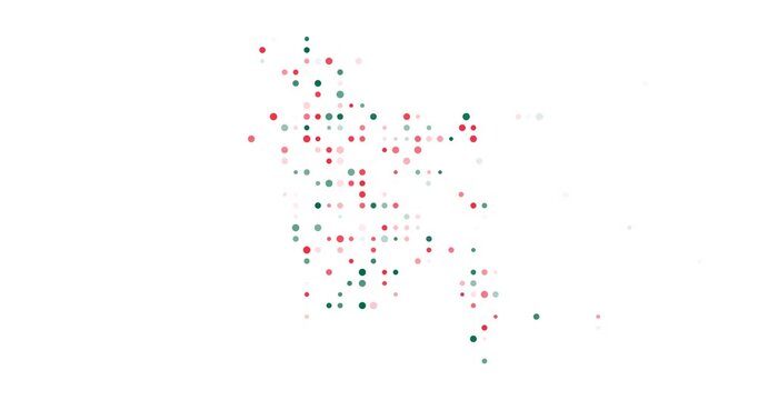 Flying circles create Bangladesh animated map silhouette