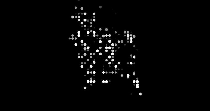 Creative animated Bangladesh outline with circle particles