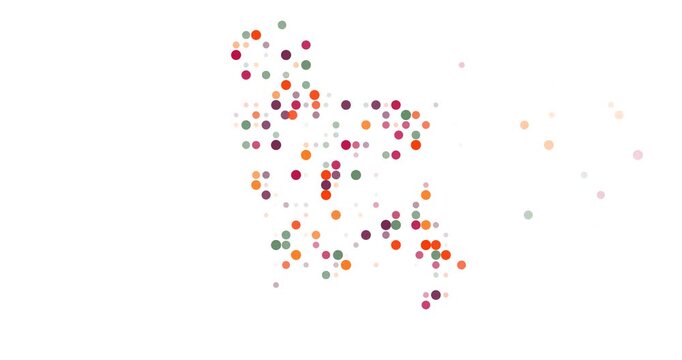 Circles Shaping Digital Art Gradually for Bangladesh Country Silhouette