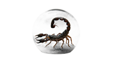 Scorpion in Amber Paperweight Desk Decor