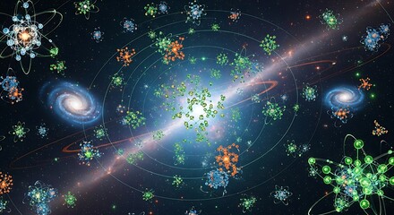 Digital Cosmic Explosion – Futuristic Space Particle Abstract Design
