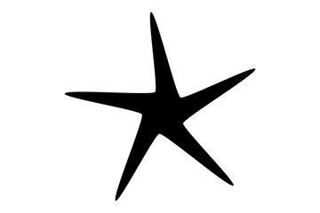 Black abstract star shape design for logos, stickers, posters, icons, decorative elements, and modern graphic layouts