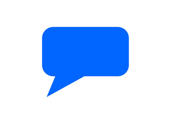 Blue speech bubble chat box icon design for messages, comments, conversations, social media, posters, stickers, and UI elements