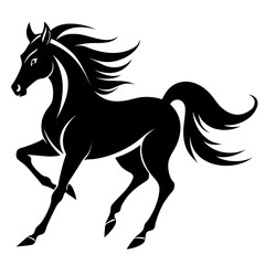 Obraz premium black horse vector illustration
