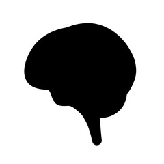 Silhouette of a human brain on a white background depicting intelligence