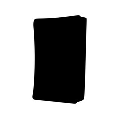 Abstract black shape on white background creates a sense of mystery and depth