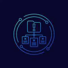 data corruption and file errors icon, linear design