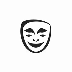 Minimalist happy mask revealing artistic symbolic theatrical emotions face expression silhouette