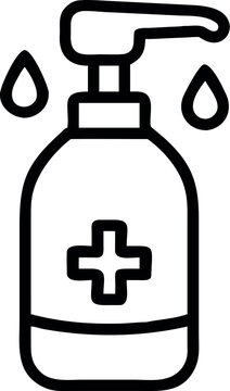 black hand sanitizer bottle with drops clip art preview