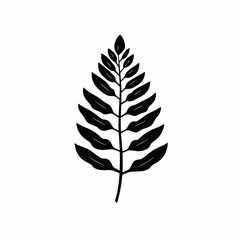 Fototapeta premium Bold botanical illustration of a fern frond in black silhouette