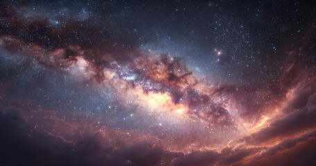 Fototapeta premium Milky way stars and constellations with a galaxy bacground.