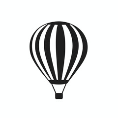Obraz premium Simple striped hot air balloon vector icon graphic isolated silhouette