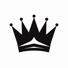 Regal royalty icon image showing a simplified crown, solid black silhouette