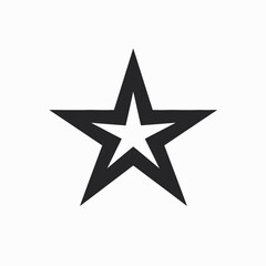 Bold outlined star on a white background is an icon silhouette