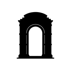 roman arch stone doorway silhouette isolated