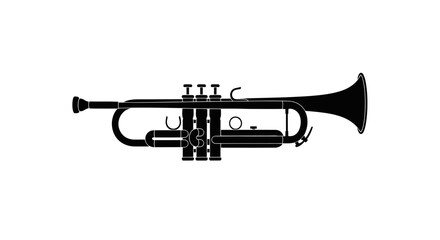 Classic Black Trumpet Musical Instrument Silhouette. © Maryati
