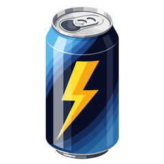 Energy drink can with lightning symbol, a vector illustration of energy and power