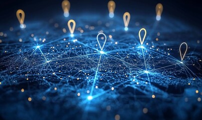 Illuminated Location Markers on a Digital Network Map