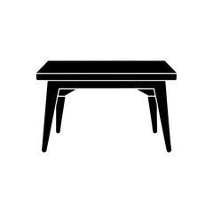 table silhouette vector furniture icon isolated