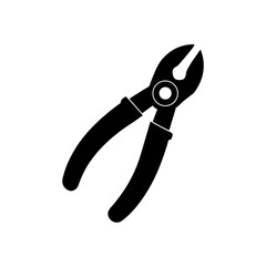 wire cutter icon silhouette isolated on white