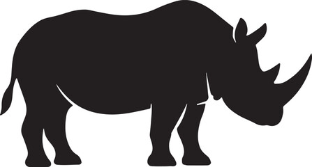 Silhouette vector of a rhino in EPS format, perfect for wildlife, safari, and design projects.
