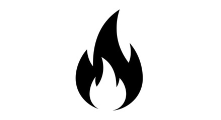 Black silhouette of a stylized flame icon.
