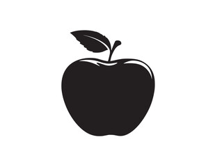 Fresh apple silhouette solid vector stock illustration for food design