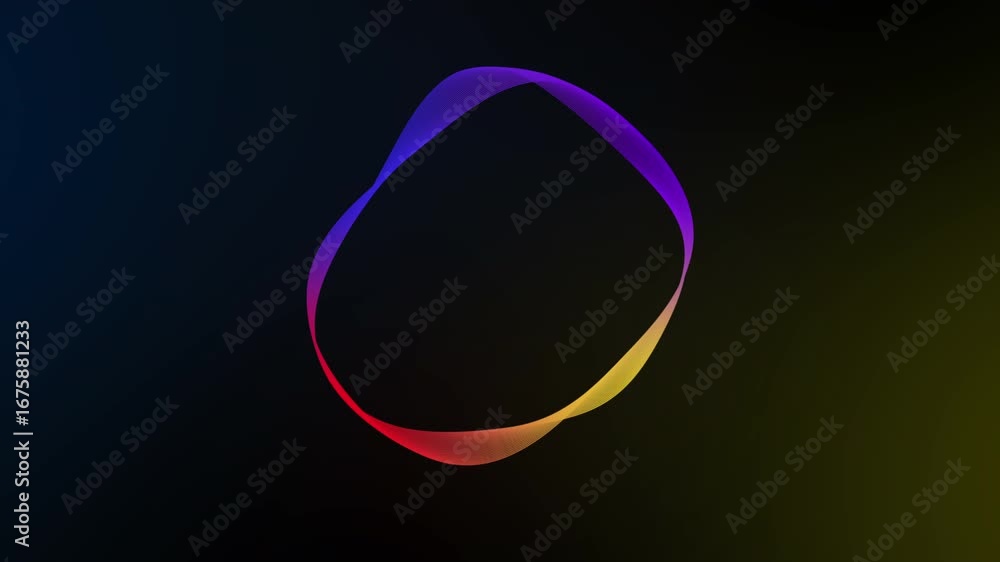 Aufkleber mesmerizing abstract glowing fluid waveform on a dark background, representing digital energy and mo